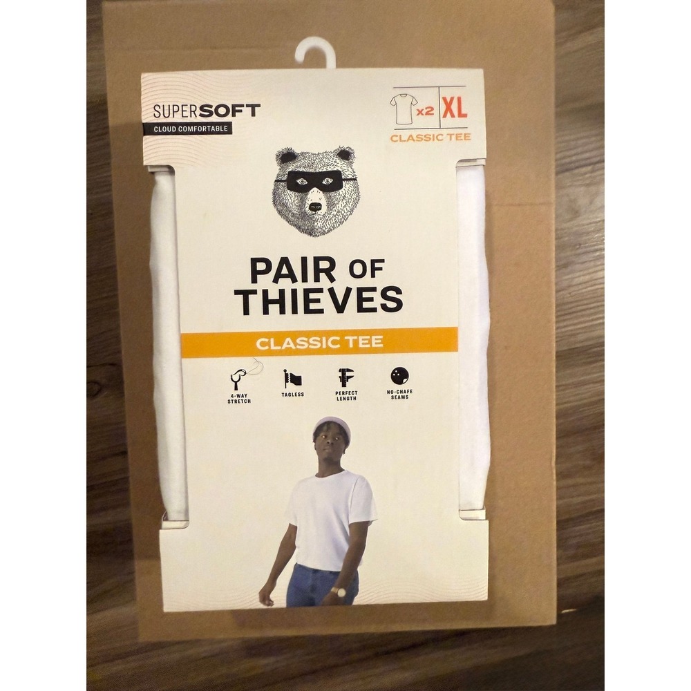 Pair of Thieves Men's Classic Fit Short Sleeve Crewneck Undershirt 2pk White XL